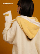 Color block scarf and hat all in one original autumn and winter versatile