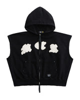 M.C.R. code stud zip-up vest HD BK