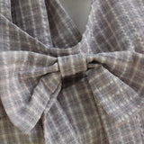Yuna Check Ribbon Blouse