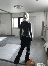 グラインドジップカードパンツ(BLACK)