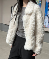 [F/W] Soft boucle hair fur jacket(2color)
