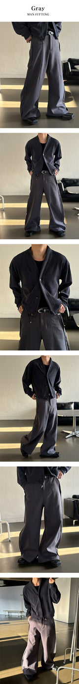 [Unisex] ワイドオーバーフレアスラックス(2color)