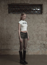 Leather pocket micro shorts