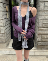 Mine Ribbed V-neck Button Cardigan