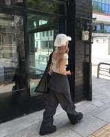 ピンタックスカートパンツ