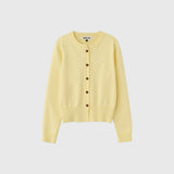WOMAN ロゴ入りラウンドネック長袖カーディガン  [LEMON]