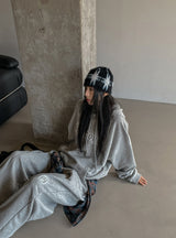 ニットインシジョンワイドジョガーパンツ
