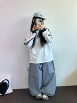 ヒップツーラインナンバーリングロゴスリーブTシャツ💙🤍🖤3カラー