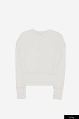 Hiles wide rib round-neck cardigan