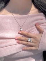 Ribbon Pearl Necklace
