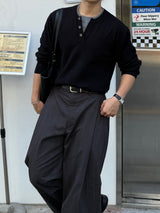 ランネストライプピンタックカーブドパンツ