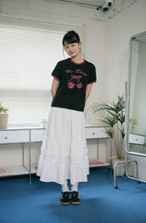 26SS★ Cherry Cats CROP Ringer Tee