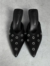 1192 アイレットスティレットミュールヒール (6cm)
