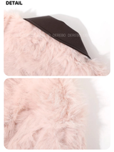 Muse Soft Color Leather Zip-Up Fur Jacket
