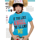 BETWEENAND Summer Short-Sleeve American-Style Tri-Color Letter Concept T-Shirt for Women – Versatile Top, 2026 New Release