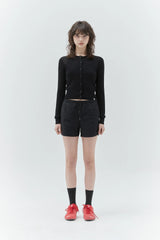 KIRSH PLAIN SEE THROUGH CROP CARDIGAN - BLACK       