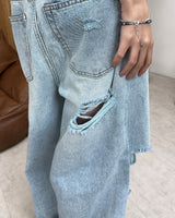 Decken Damaged Wide Denim Pants