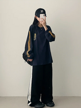 Football Two-Line Loose Fit Sweatshirt
