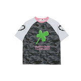 クローバーオーバーフィットラグランtシャツ