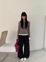Kanit Diagonal Button Round Long Sleeve Tee