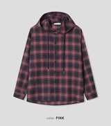 No.1103 チェックフードストリングシャツ (3color)