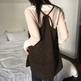 Cuyo gradation knitwear layered sleeveless dress