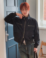 Kroven Vintage Zipper Crop Field Jacket