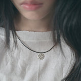 vintage flower necklace silver