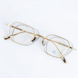 Knouun Square titanium glasses CODE. 102. A Yellow Glod