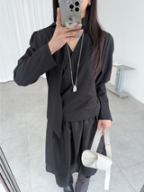 mui tie 2way blouse (2color)