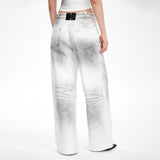 spray paint straight-leg jeans