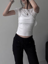 top layered short sleeves