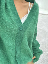 (UNISEX) ウール オーバーサイズ ハンドウォーマーディテール Vネック カーディガン - 2 COLOR