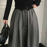 [MADE] Square wide rubber waist long pants