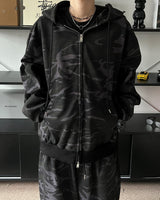 AD カモフーデッドジップアップ (1C)