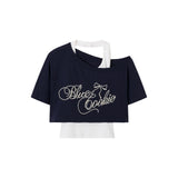 ブルークッキーレイヤードクロップTシャツ
