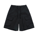 25SS HEM LINE STRING CARGO SHORT PANTS BLACK