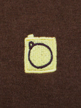 ALARM TERRY COLLAR T SHIRT BROWN_UNISEX