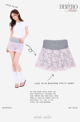 lace plum banding pants skirt