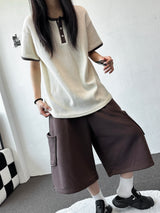 クロワ ワッフル ヘンリー オーバーサイズ Tシャツ 5カラー