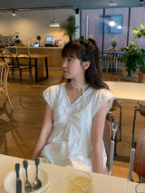 [made by fling] バタフライブラウス (white)