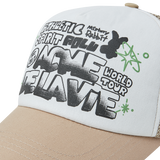 25SS ARTWORK MESH TRUCKER BALL CAP BEIGE