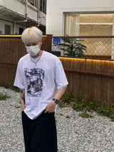 ポスター半染め半袖Tシャツ2C