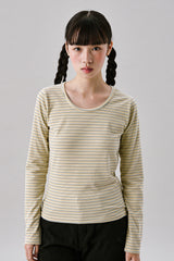 ストライプウールTシャツ [Ivory]