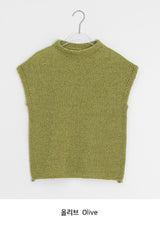 Rahini Layered Half-Neck Cap Short Sleeve Knit