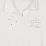 Lasso Eyelet Lettering Collar Tee