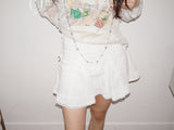 white bow A-line mini skirt