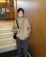 Double button short trench jacket