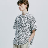 coconut hawaiian paisley half shirt white