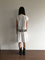 Marine button midi skirt (3color)